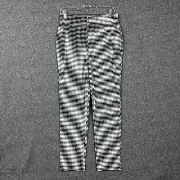 Forever 21 Pants Womens Large Gingham Check Plaid Stretch Pull On 26 Inseam - Picture 1 of 13
